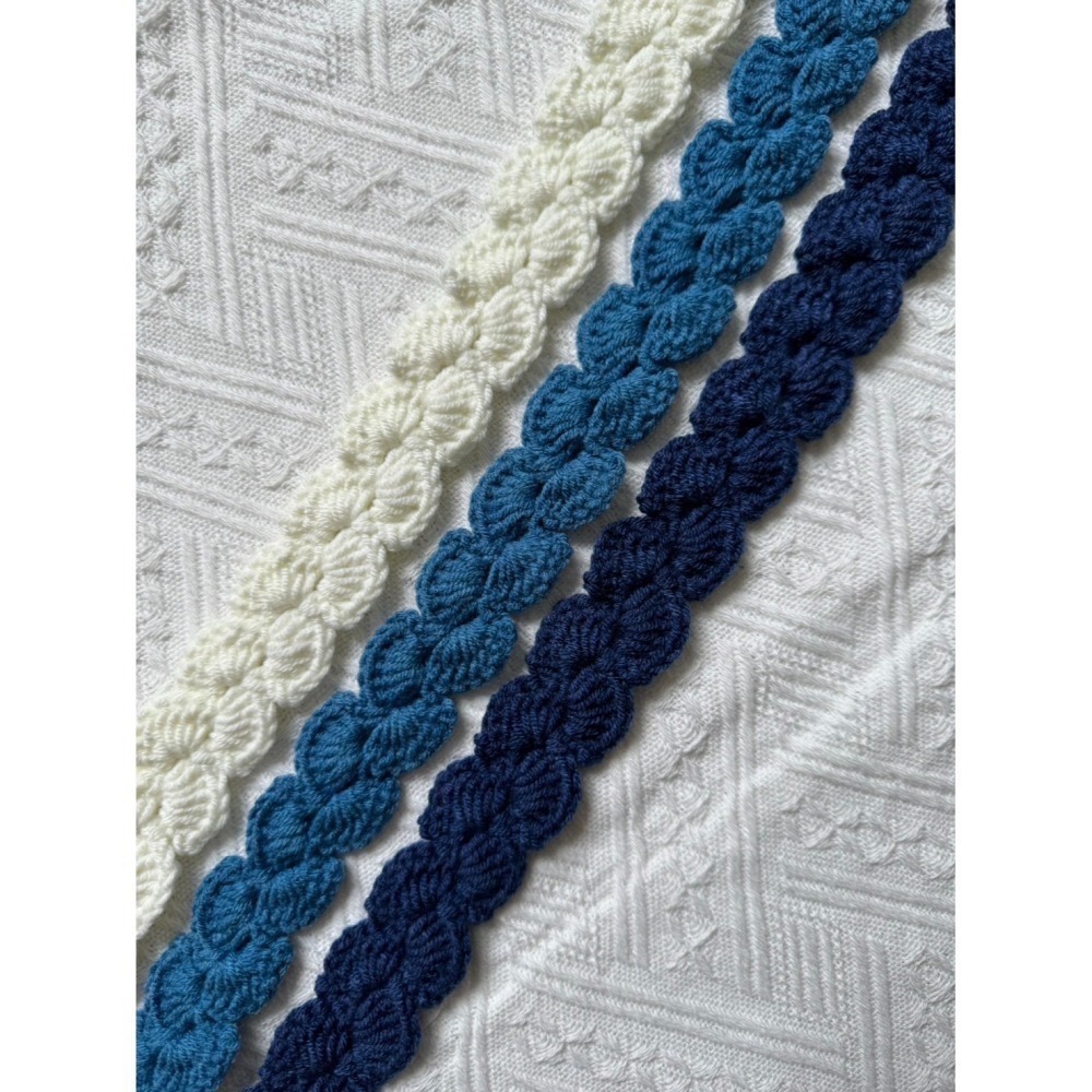 編織髮帶 貝殼花素面髮帶 手作毛線髮帶-細節圖3