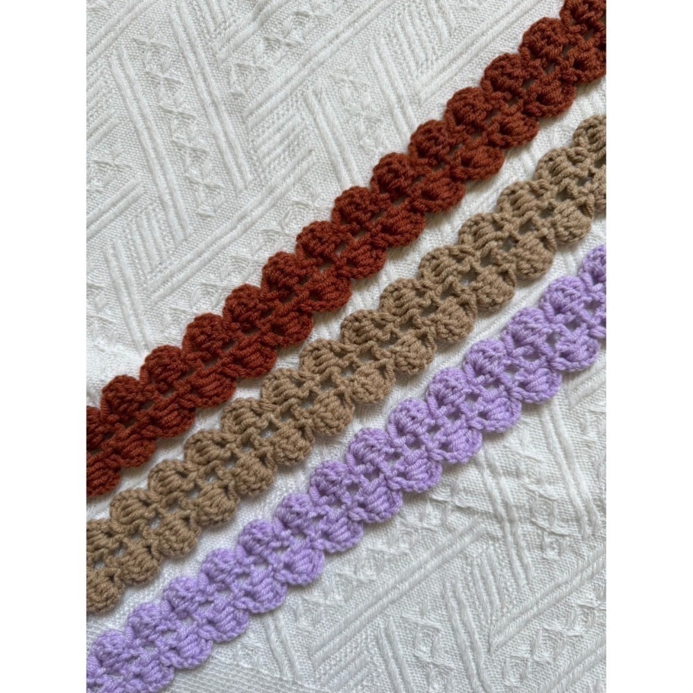 編織髮帶 復古花邊手作毛線髮帶 毛線手作-細節圖2