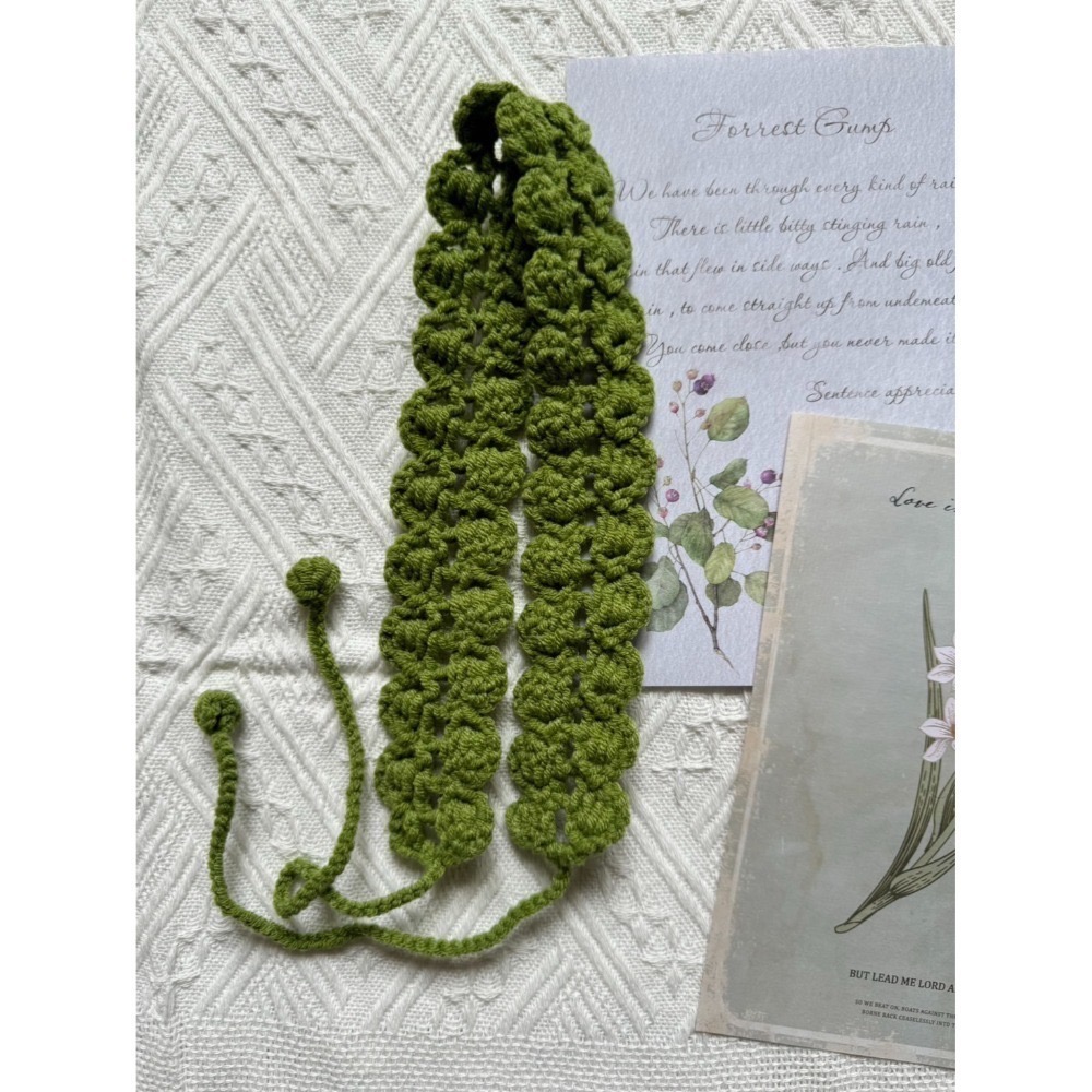 編織髮帶 復古花邊手作毛線髮帶 毛線手作-規格圖2