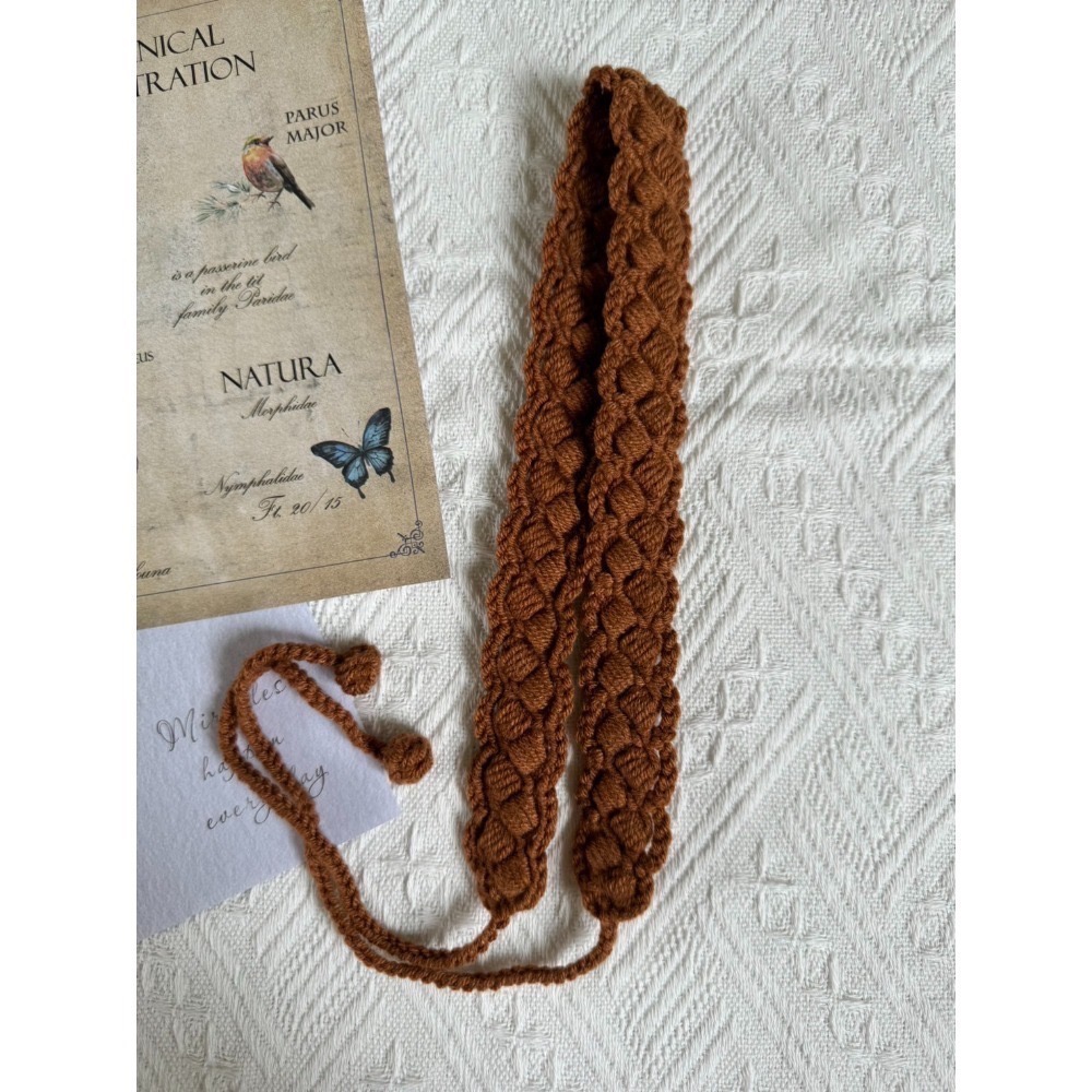 編織髮帶 方形雙色手作毛線髮帶 毛線手作-規格圖3