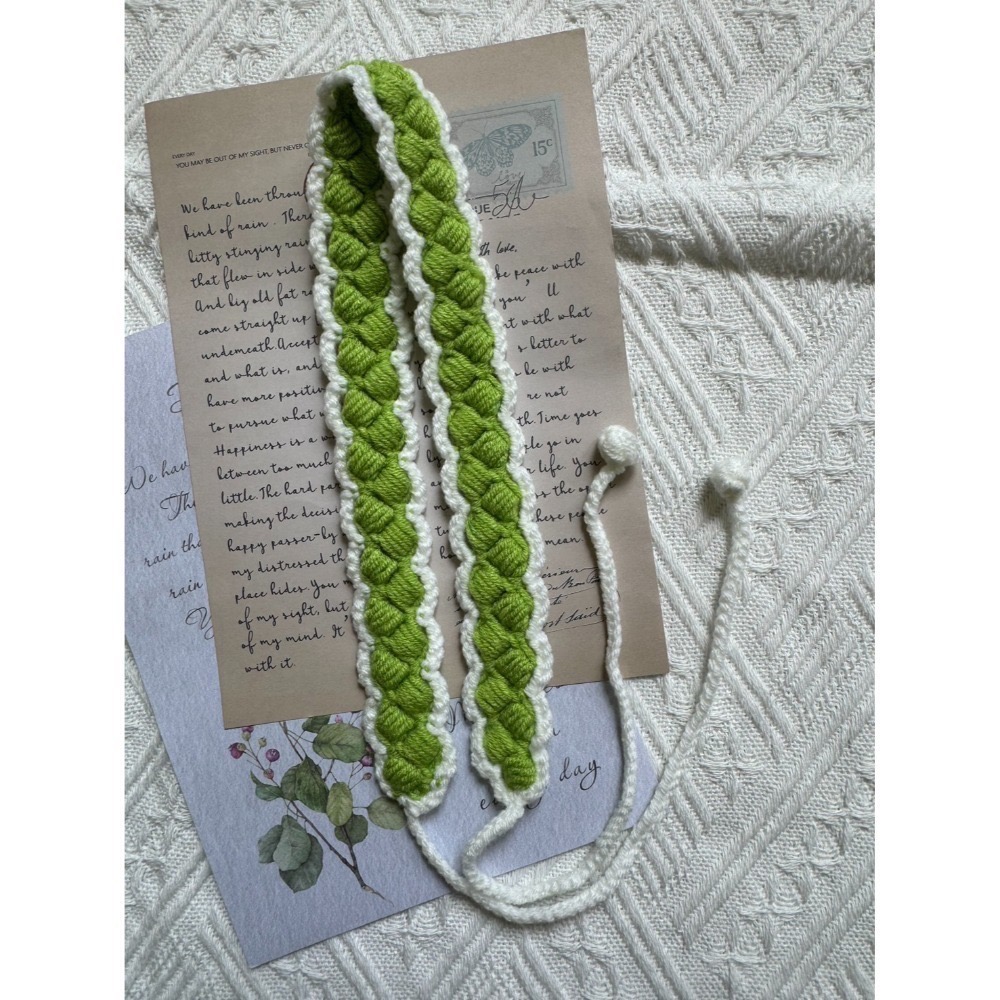 編織髮帶 方形雙色手作毛線髮帶 毛線手作-規格圖3