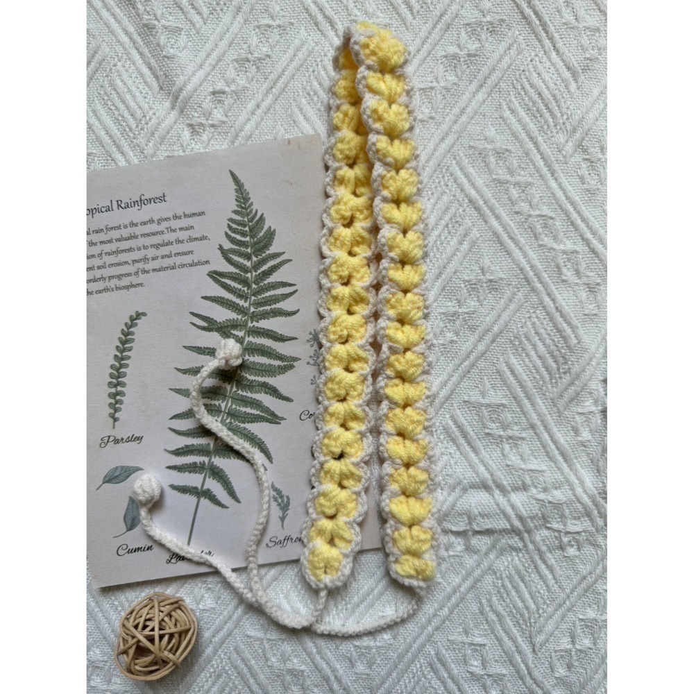 編織髮帶 愛心雙色手作毛線髮帶 毛線手作-規格圖2