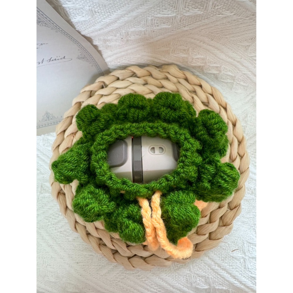 編織毛線小收納包 鳳梨 棕欖樹-細節圖3