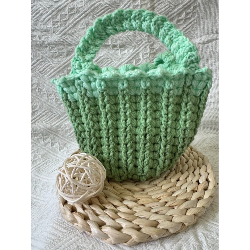 編織毛線手提小包 晨曦 森林浴 海底世界-細節圖2