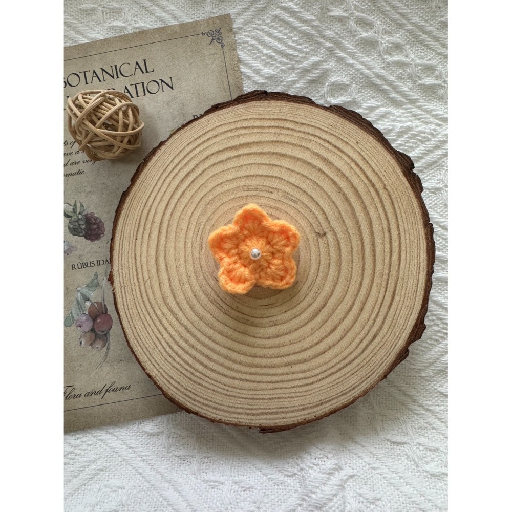 毛線裝飾別針  珍珠星星別針 安全別針 手作編織別針-規格圖2