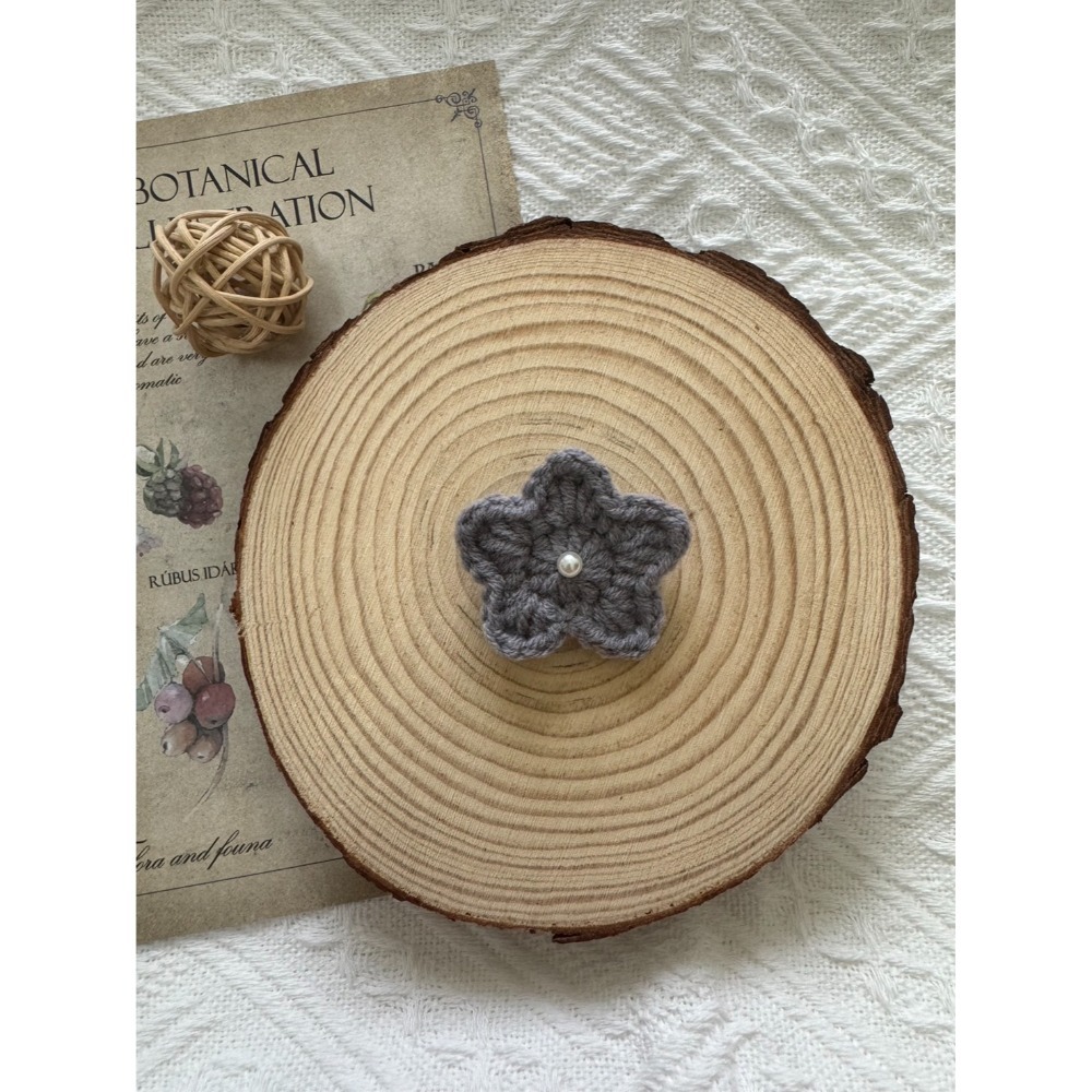 毛線裝飾別針  珍珠星星別針 安全別針 手作編織別針-規格圖2