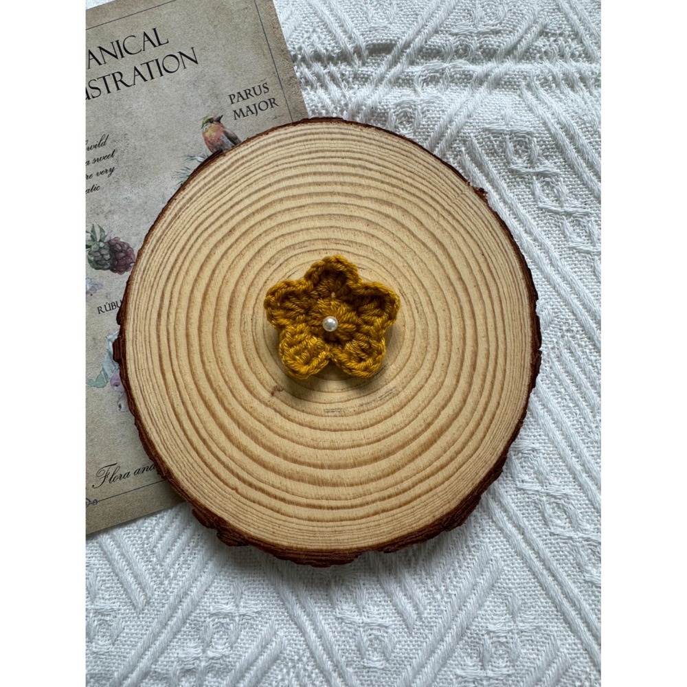 毛線裝飾別針  珍珠星星別針 安全別針 手作編織別針-規格圖2