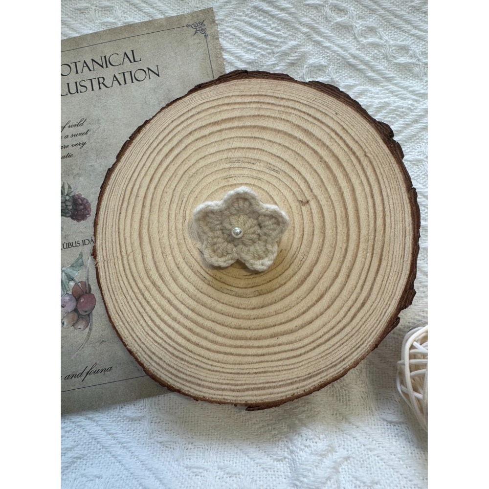 毛線裝飾別針  珍珠星星別針 安全別針 手作編織別針-規格圖2