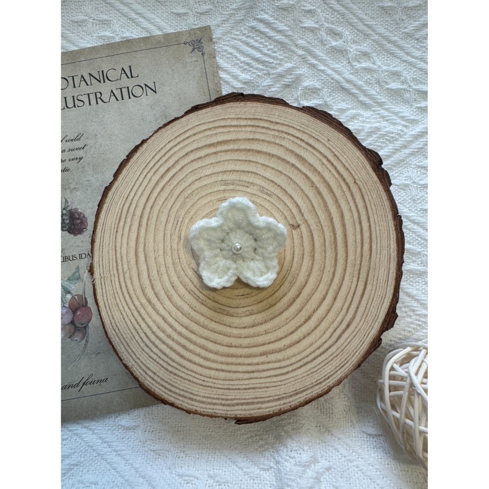 毛線裝飾別針  珍珠星星別針 安全別針 手作編織別針-規格圖2