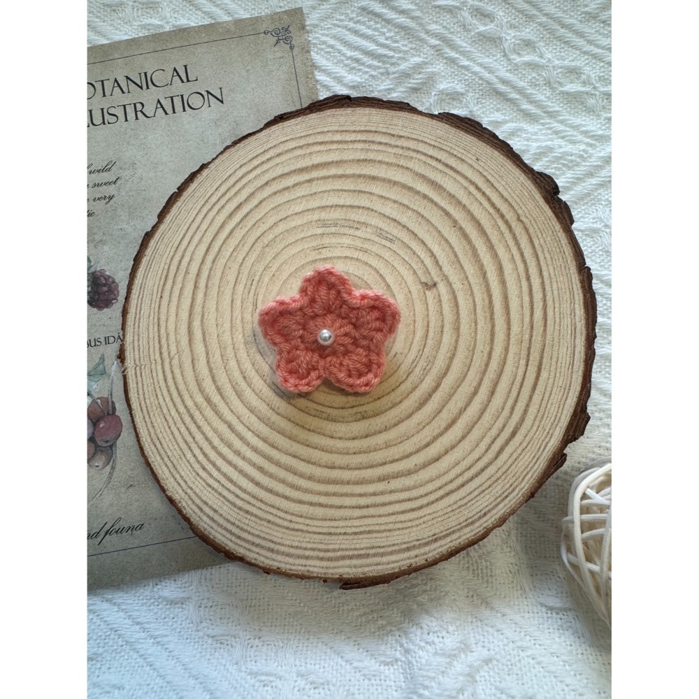 毛線裝飾別針  珍珠星星別針 安全別針 手作編織別針-規格圖2