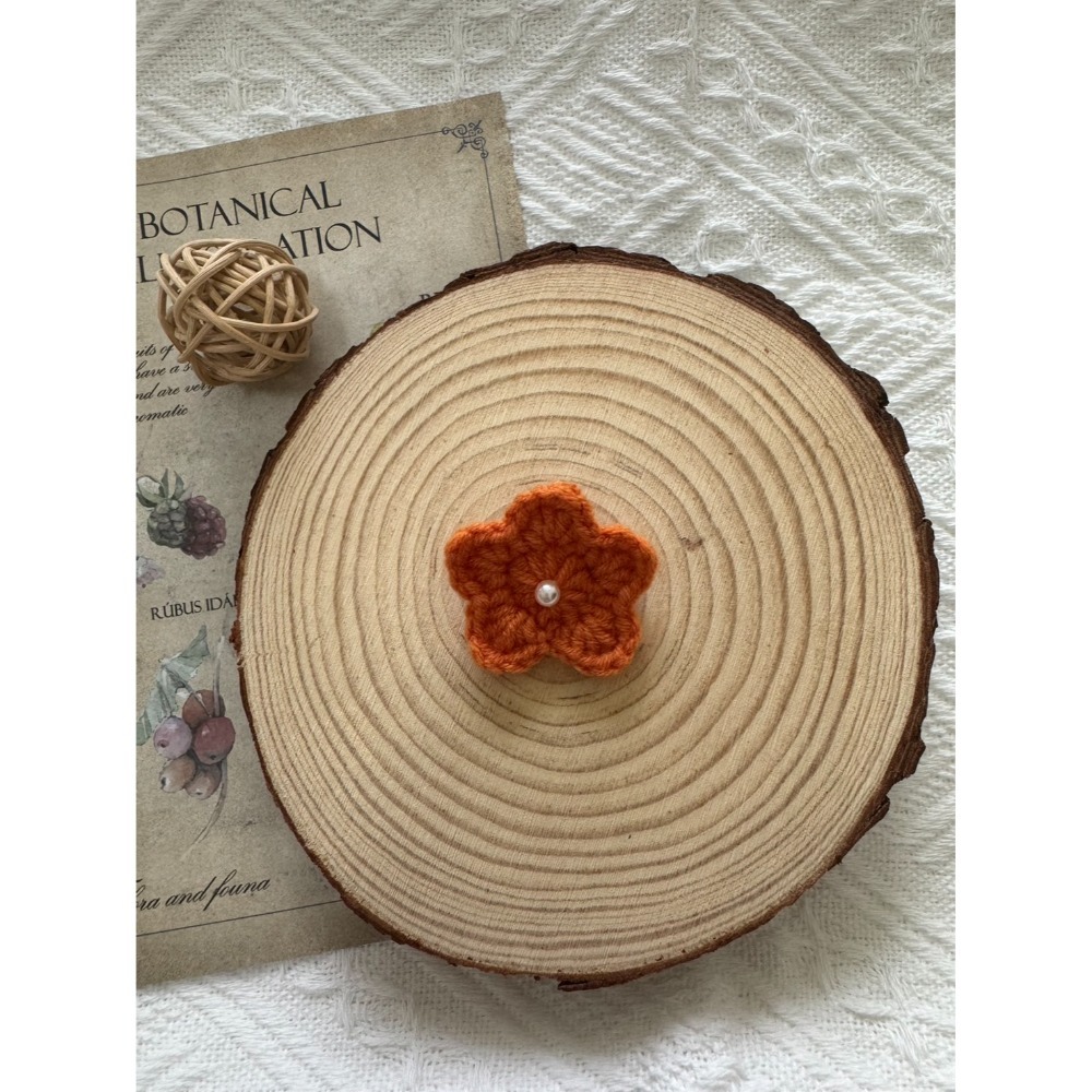 毛線裝飾別針  珍珠星星別針 安全別針 手作編織別針-規格圖2