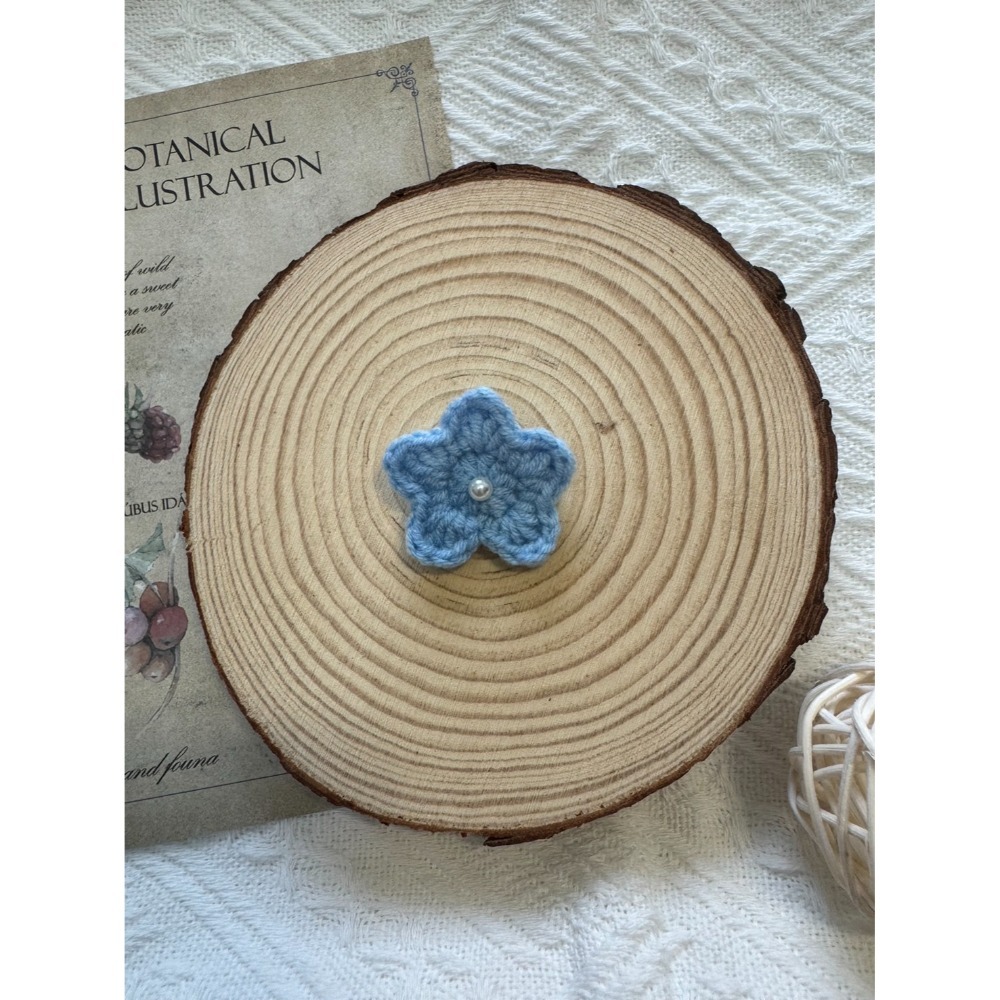 毛線裝飾別針  珍珠星星別針 安全別針 手作編織別針-規格圖2