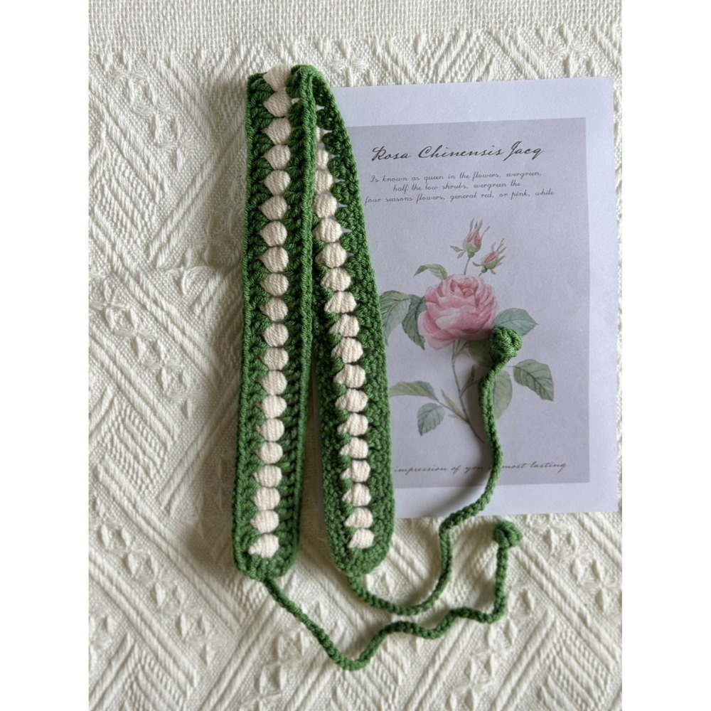 編織髮帶 雙色麥穗髮帶 雙色魚骨髮帶 手作 毛線-規格圖1