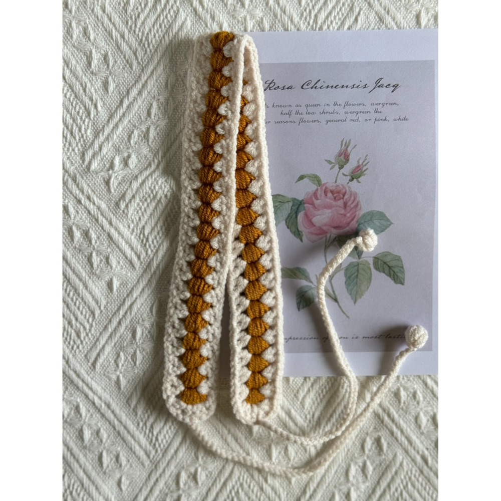 編織髮帶 雙色麥穗髮帶 雙色魚骨髮帶 手作 毛線-規格圖1