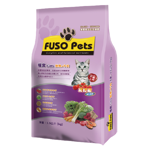 【福壽FUSO Pets貓食】- 鮪魚+蟹肉 /鮪魚+雞肉/ 鮭魚+牛肉 1.5kg-規格圖4
