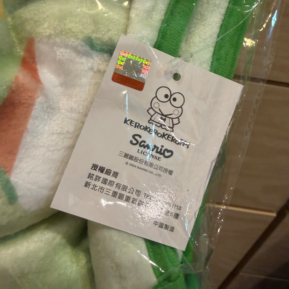 三麗鷗大眼蛙旅行趣法蘭絨毯（全新）-細節圖3