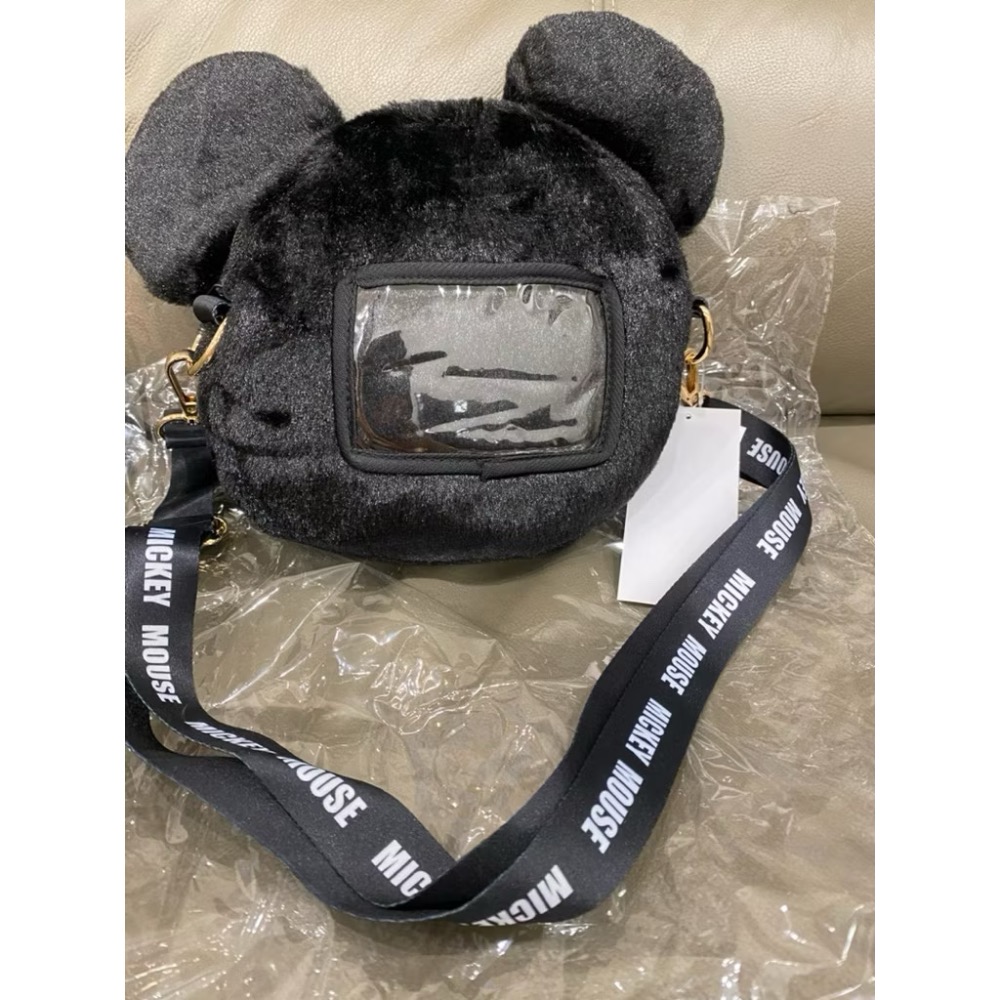 正版授權  迪士尼 Disney 米奇造型絨毛斜背包Disney Mickey Mouse 米奇側背包 交換禮物-細節圖2