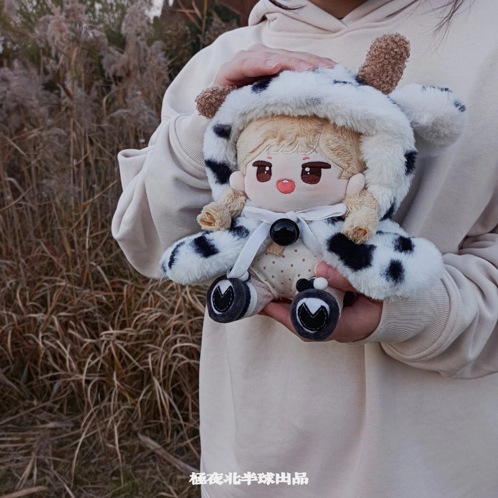 20cm棉花娃娃衣-點心森林動物披肩/雪豹/奶牛/全新/娃衣-規格圖3