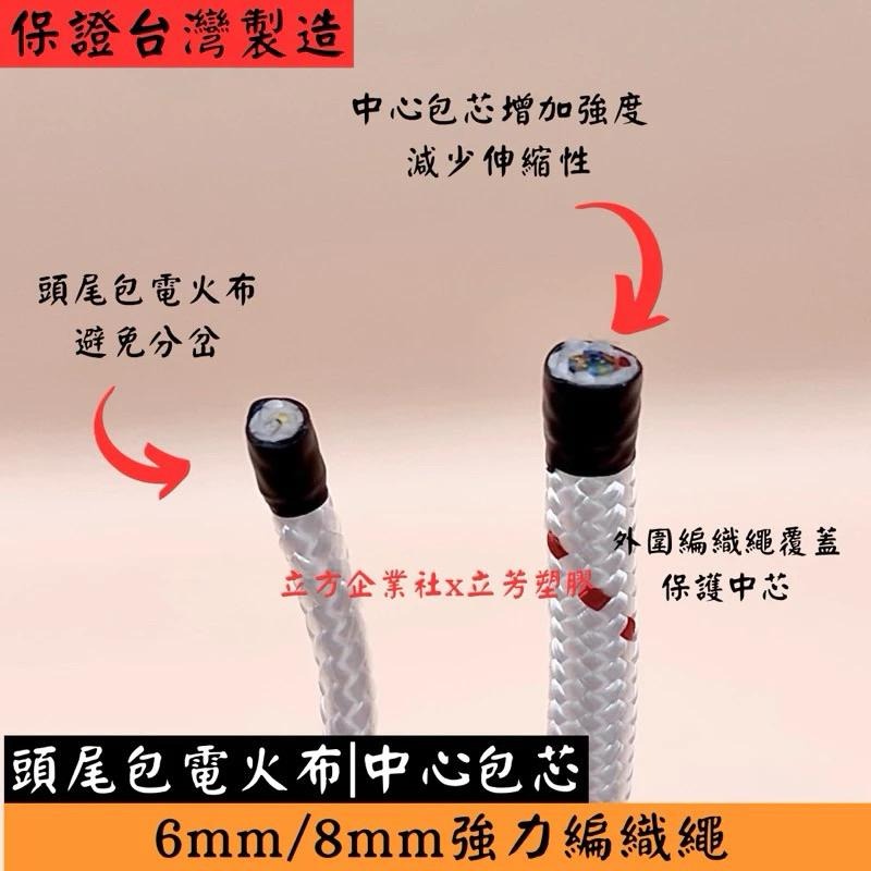 現貨【訂製長度6米以上】強力編織繩6mm / 8mm 高拉力抗風專用【台灣製】-細節圖2