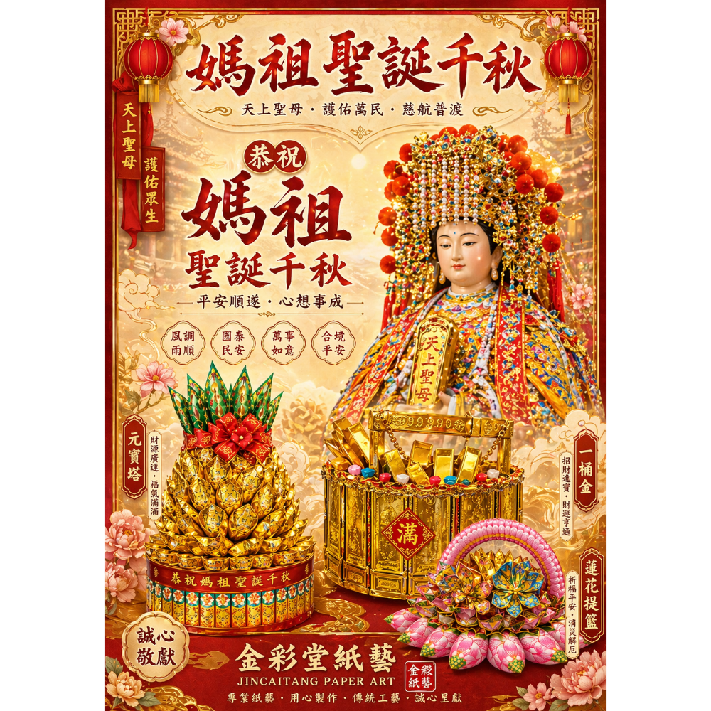 敬神紙藝 手工紙藝小壽桃-細節圖3