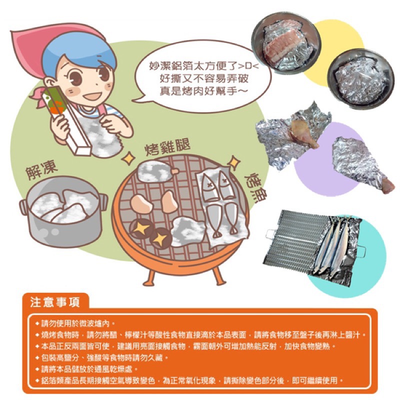 【妙潔 】直火安心特級鋁箔120吋6支/組-30cmx120inch(3.05M)-細節圖6