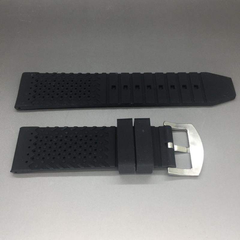 時尚透氣型矽膠錶帶 不鏽鋼ㄇ型針扣18MM 20MM 22MM 男 運動手錶帶 沛納海可用配件大錶徑-細節圖3
