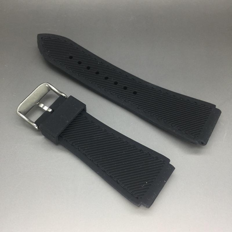 時尚矽膠縮口錶帶 不鏽鋼ㄇ型針扣 18MM 20MM 22MM 24MM男 運動手錶帶 配件-細節圖2