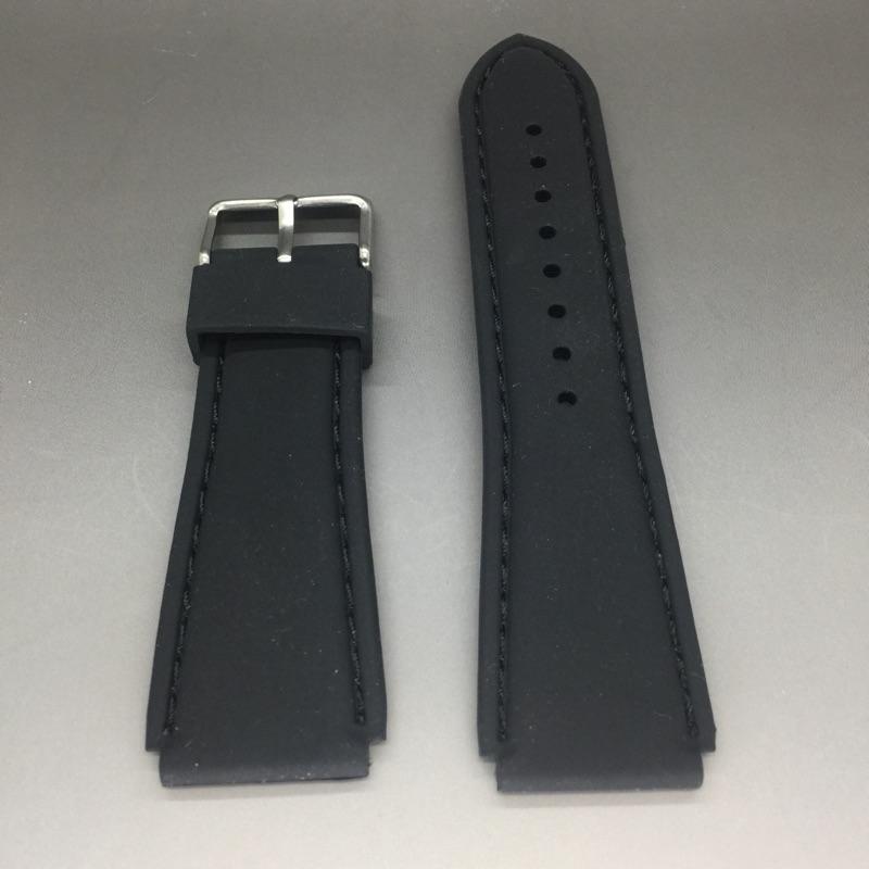 時尚矽膠縮口錶帶 不鏽鋼ㄇ型針扣 18MM 20MM 22MM 24MM男 運動手錶帶 配件-細節圖3