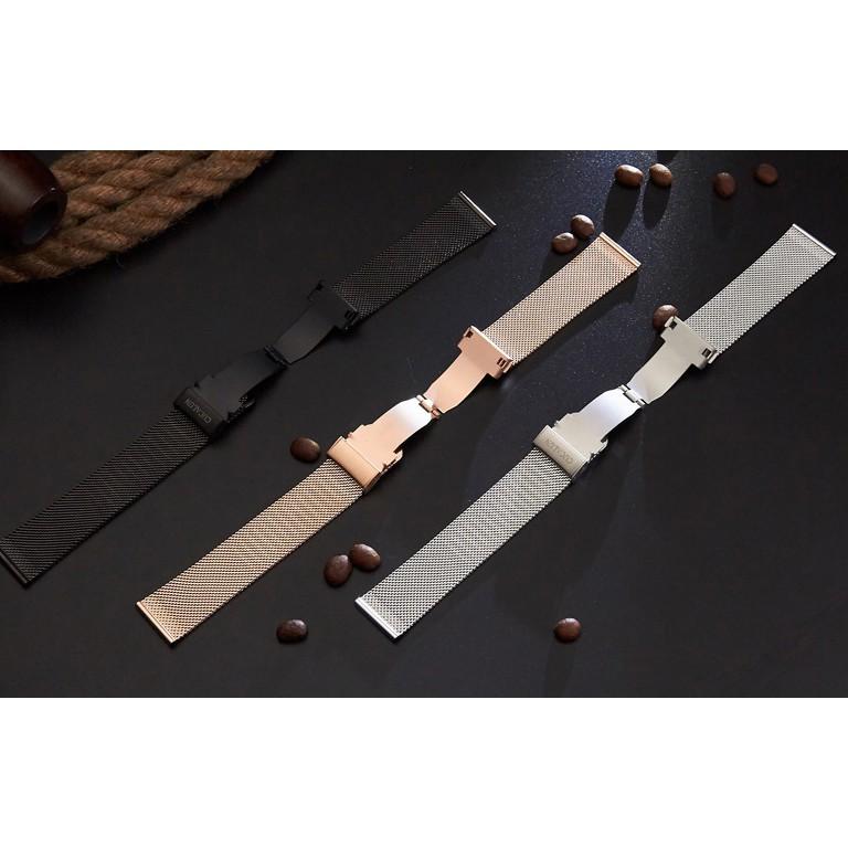 米蘭編織雙按折疊扣手錶帶 替換錶鏈  雙按折疊扣 安全時尚 方便實用-細節圖4