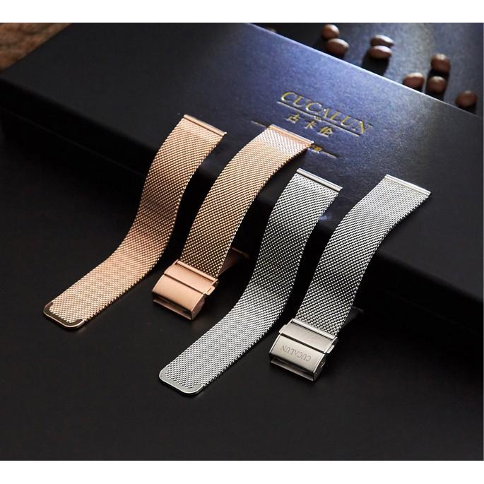 米蘭編織雙按折疊扣手錶帶 替換錶鏈  雙按折疊扣 安全時尚 方便實用-細節圖5