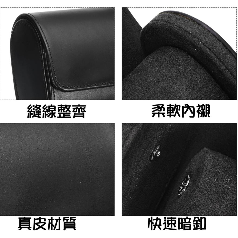 雙開黑色旅行真皮單只錶盒 頭層皮真皮手錶收納盒 單表位真皮旅行手錶盒 真皮表盒 黑色單只裝頭層皮錶盒全開12-細節圖3