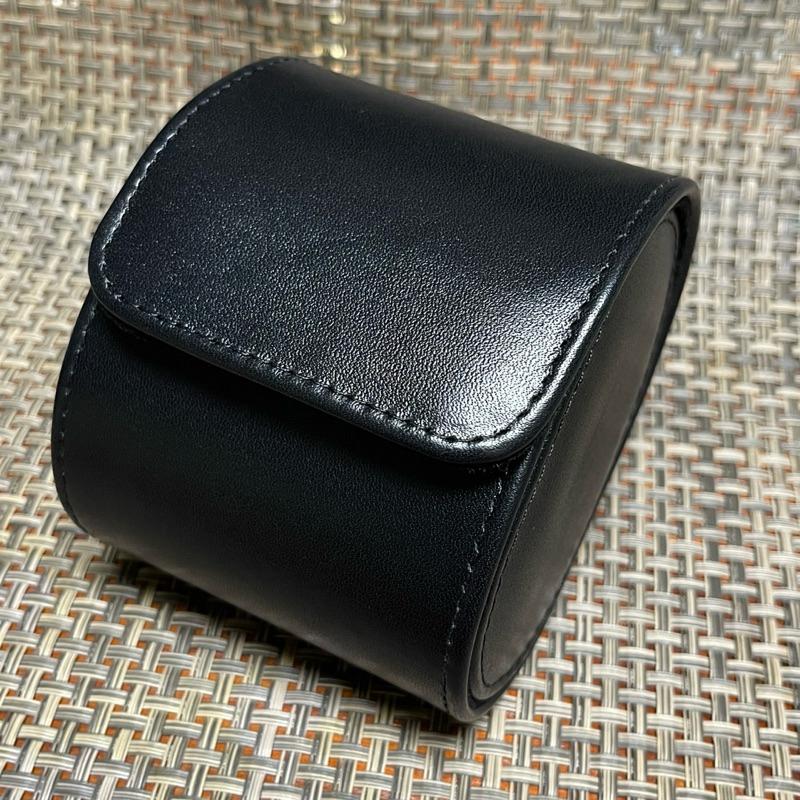 雙開黑色旅行真皮單只錶盒 頭層皮真皮手錶收納盒 單表位真皮旅行手錶盒 真皮表盒 黑色單只裝頭層皮錶盒全開12-細節圖4