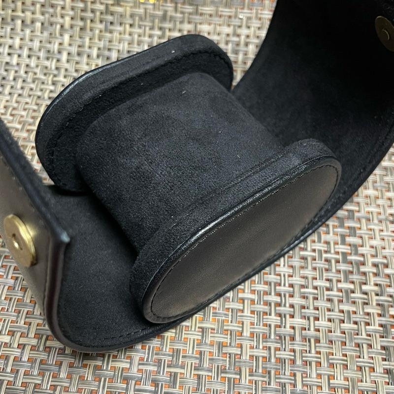 雙開黑色旅行真皮單只錶盒 頭層皮真皮手錶收納盒 單表位真皮旅行手錶盒 真皮表盒 黑色單只裝頭層皮錶盒全開12-細節圖5