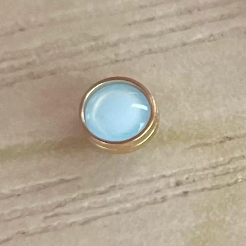 金色夜光珠 適用黑水鬼、綠水鬼、藍水鬼、潜航者陶瓷外圈金夜光珠-細孔適用 藍綠光  0.4mm小孔用 附固定膠、夾子-細節圖4