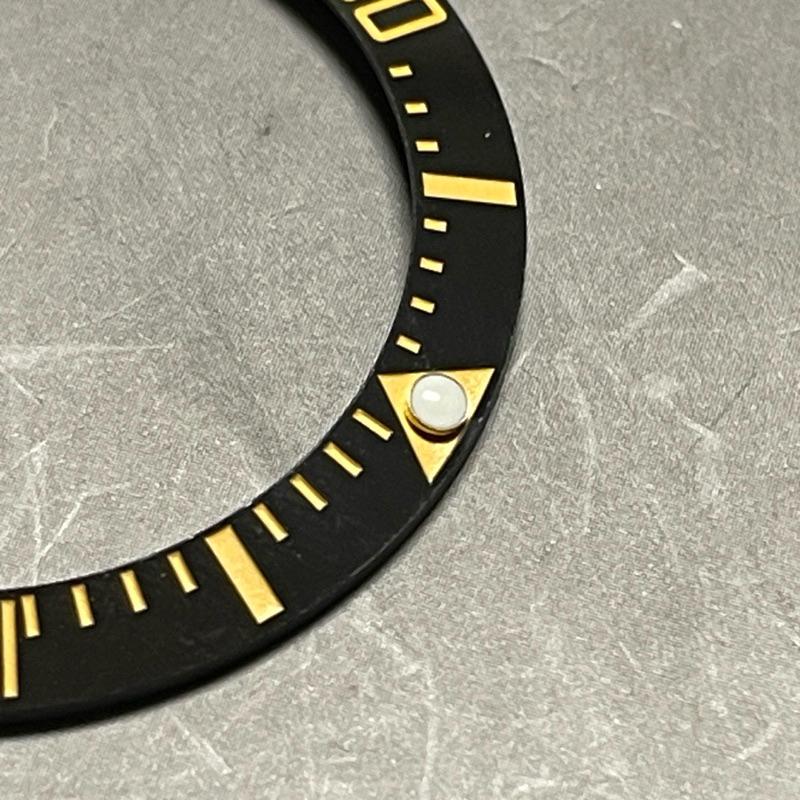 水鬼王 鬼王 替用半金陶瓷圈 陶瓷計時圈 金數字陶瓷外圈  黑色金字外圈 外徑40MM  3900米-細節圖3