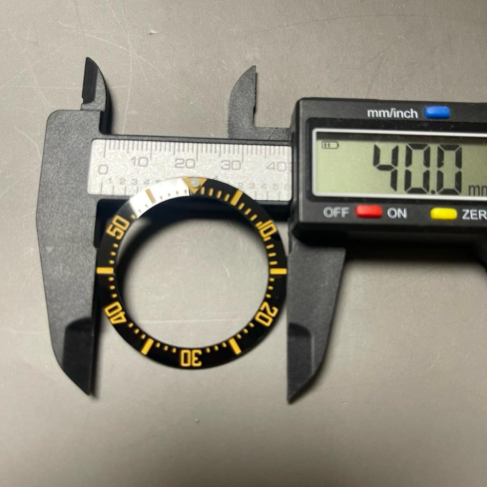 水鬼王 鬼王 替用半金陶瓷圈 陶瓷計時圈 金數字陶瓷外圈  黑色金字外圈 外徑40MM  3900米-細節圖4