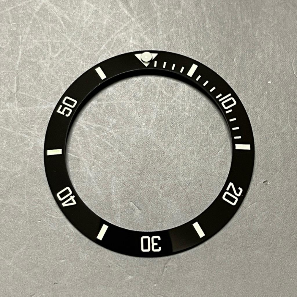 黑水鬼綠水鬼 替用黑陶瓷斜面錶圈  外徑40MM、38MM二尺寸 陶瓷計時圈 陶瓷外圈 黑色外圈 夜光數字型 黑色夜光版-細節圖2