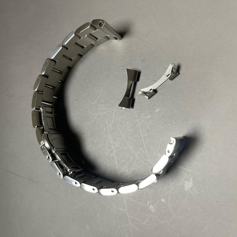 水鬼手錶帶  實心鋼帶  黑綠水鬼適用  男不鏽鋼錶鍊配件 三板鋼錶帶 不褪色 附弧型錶頭 20MM-細節圖2
