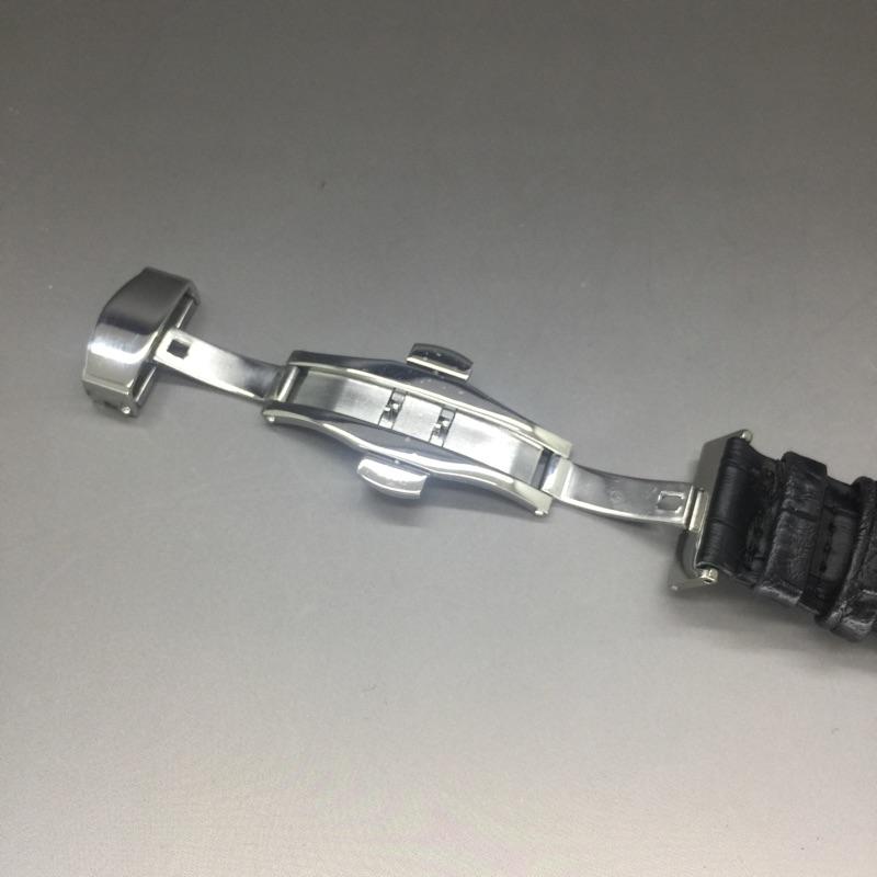 20MM 小牛皮真皮錶帶 不銹鋼雙折壓扣錶扣-細節圖3