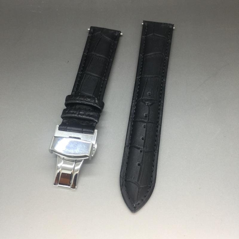 20MM 小牛皮真皮錶帶 不銹鋼雙折壓扣錶扣-細節圖4