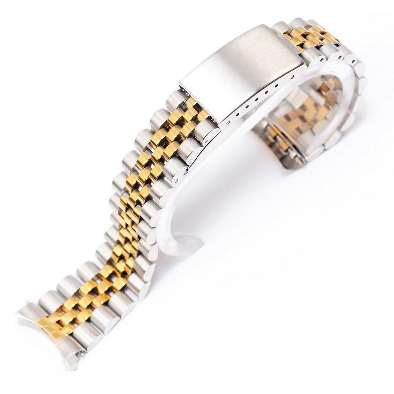 Datejust 蠔式半金日誌型腕錶  代用中金錶帶 半金五珠 不鏽鋼實心 20mm 電鍍中金帶-細節圖2