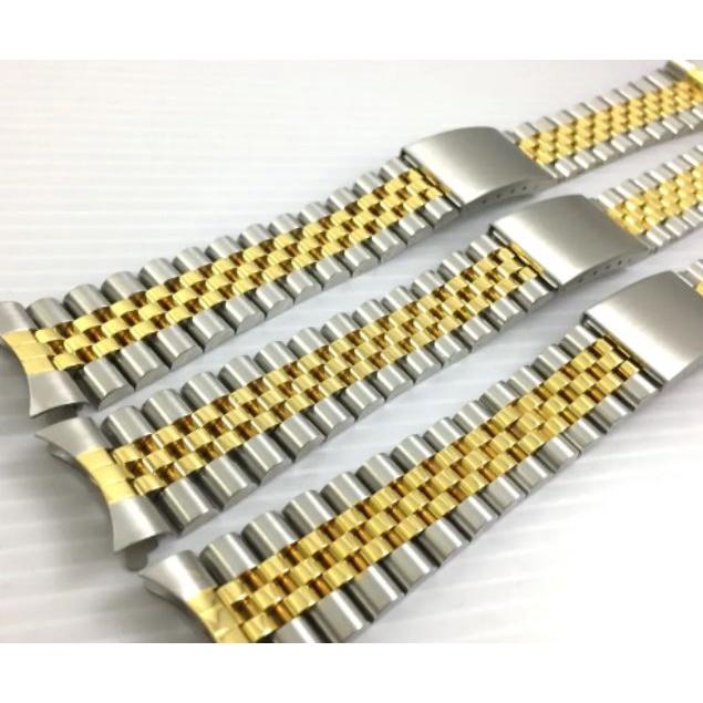 Datejust 蠔式半金日誌型腕錶  代用中金錶帶 半金五珠 不鏽鋼實心 20mm 電鍍中金帶-細節圖3