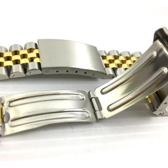 Datejust 蠔式半金日誌型腕錶  代用中金錶帶 半金五珠 不鏽鋼實心 20mm 電鍍中金帶-細節圖4