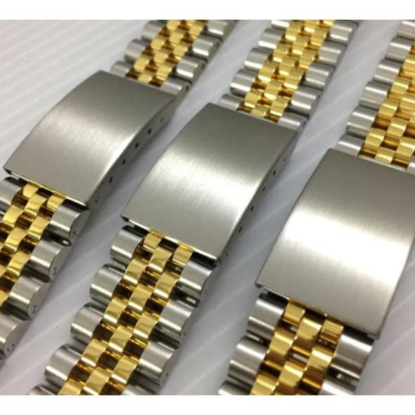 Datejust 蠔式半金日誌型腕錶  代用中金錶帶 半金五珠 不鏽鋼實心 20mm 電鍍中金帶-細節圖5