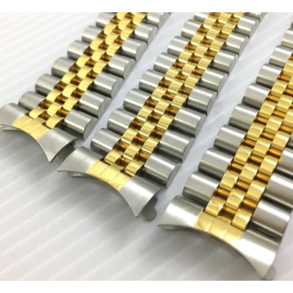 Datejust 蠔式半金日誌型腕錶  代用中金錶帶 半金五珠 不鏽鋼實心 20mm 電鍍中金帶-細節圖6