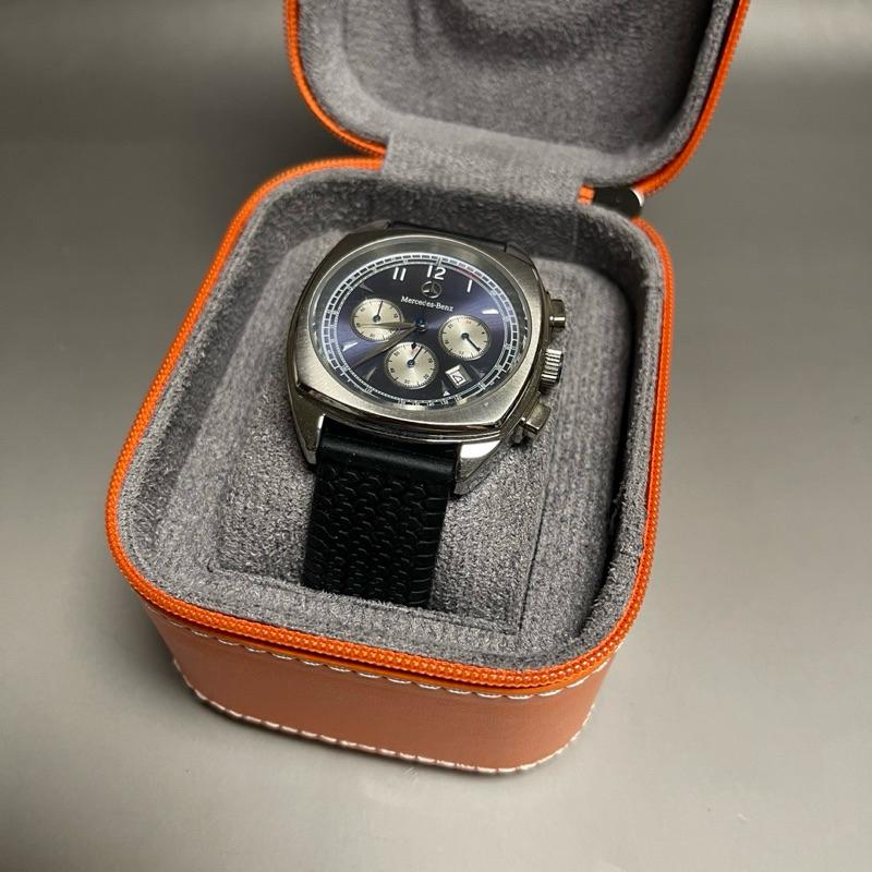 單支裝方型拉鍊式旅行錶盒 行動皮盒 保護錶盒  PU皮表盒  旅行盒-橘色-細節圖5