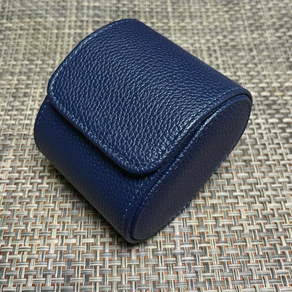 單支錶盒  深藍色旅行錶盒 防塵手錶收納盒  方便攜帶出差 深藍 簡約腕錶盒皮質-細節圖2