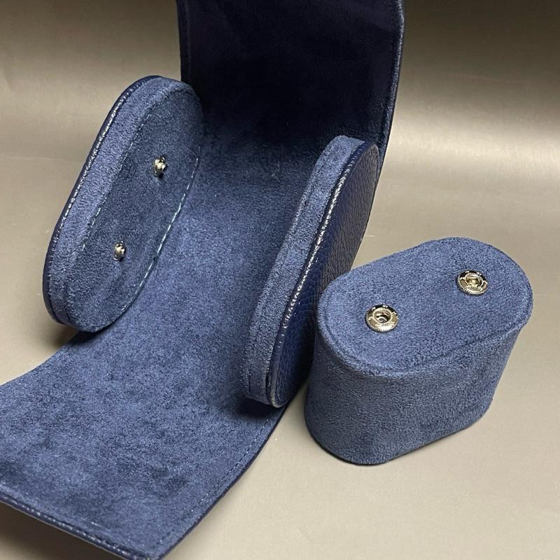 單支錶盒  深藍色旅行錶盒 防塵手錶收納盒  方便攜帶出差 深藍 簡約腕錶盒皮質-細節圖6