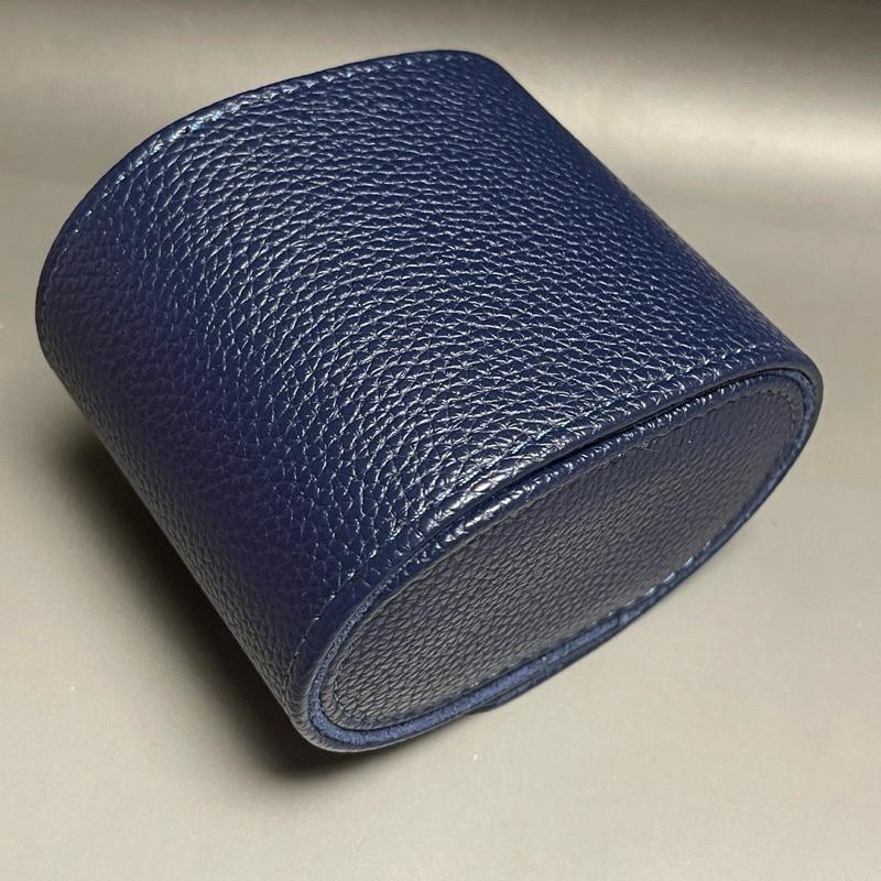 單支錶盒  深藍色旅行錶盒 防塵手錶收納盒  方便攜帶出差 深藍 簡約腕錶盒皮質-細節圖9