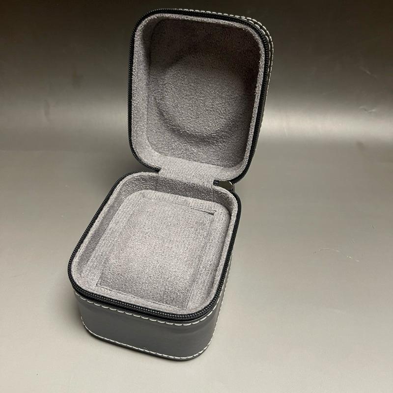 單支裝方型拉鍊式旅行錶盒 行動皮盒 保護錶盒  PU皮表盒  旅行盒-黑色-細節圖3